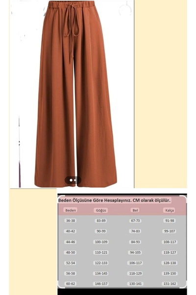 BY HANDE TASARIM Women's cinnamon-colored elastic pants
