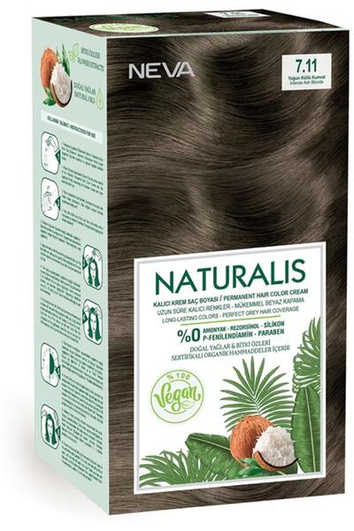 NEVA NATURALIS Vegan Amonyaksız Kalıcı Krem Saç Boyası 7.11 Yoğun Küllü Kumra...