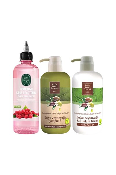 Eyüp Sabri Tuncer خل التوت ومرهم الشعر 500 مل × كريم الشعر بزيت الزيتون 600 م...