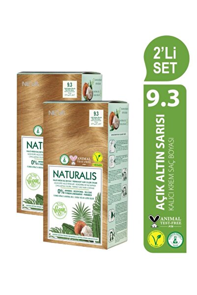 NEVA NATURALIS Amonyaksız 2'Lİ SET 9.3 AÇIK ALTIN SARISI Kalıcı Krem Saç Boya...
