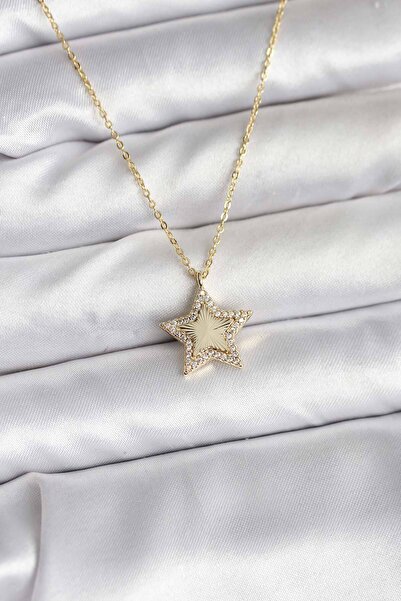 Skygo قلادة نسائية موديل ستار موديل مع سلسلة ذهبية اللون - TJ-BKO10751