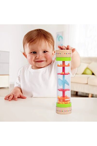 tinymaya Ahşap Renkli ve Sesli Eğitici Oyuncak, Bebekler İçin Müzikli Yağmur Sesi Oyuncağı, Bebek Oyuncağı