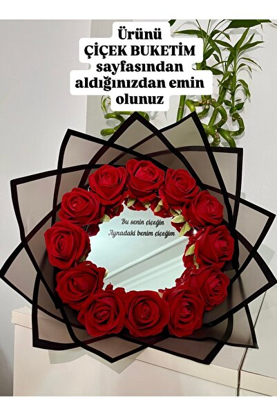 Pretty Aynalı Buket Sevgililer Günü Hediyesi Solmayan Buket Doğum Günü Hediye...