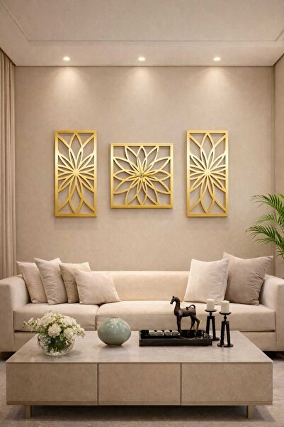 LAZORİAE Üç parçalı lüks pleksi duvar saati — şık ev dekoru için