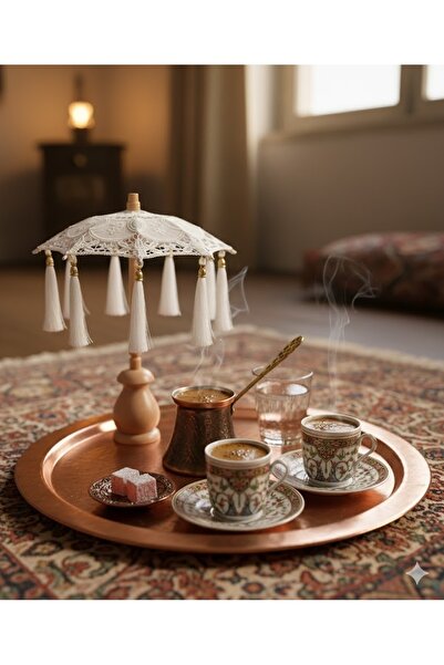 Missidea Masaüstü Dantelli Dekoratif Sunum Bali Şemsiyesi Naturel