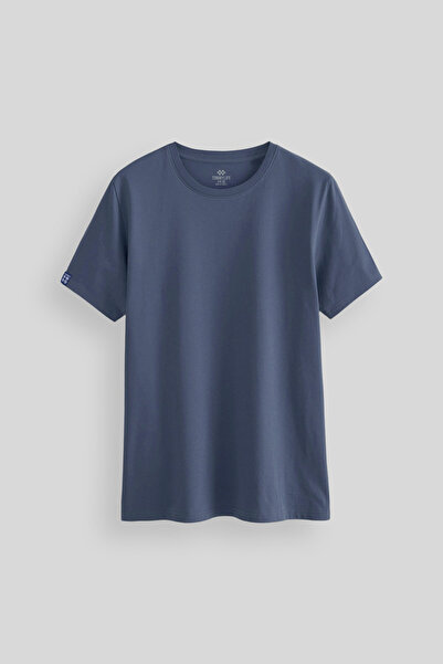TOMMY LIFE Petrol Erkek Basic Kısa Kol Standart Kalıp O Yaka T-shirt - 87911