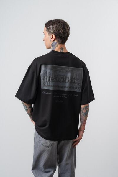 Respire Ανδρικό μπλουζάκι Oversize, Μαύρο Da Vinci Print