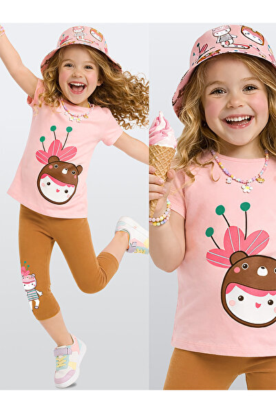 Denokids Girl's Set Floral Teddy Bear Tunic Long T-Shirt Leggings Summer Wear...