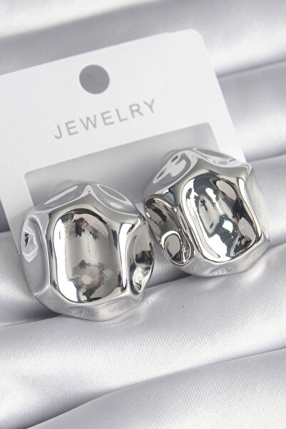 Skygo Brass Silver Color Embroidered Ball Model Women's Earrings - TJ-BKP8558