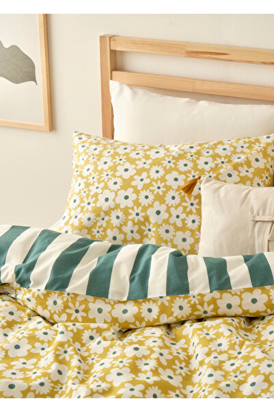 Bella Maison Naomi Cotton Double Duvet Cover Set Yellow (200X220 cm)
