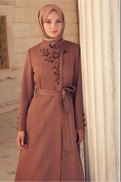 Alvina Flower Embroidered Belted Overcoat 10652