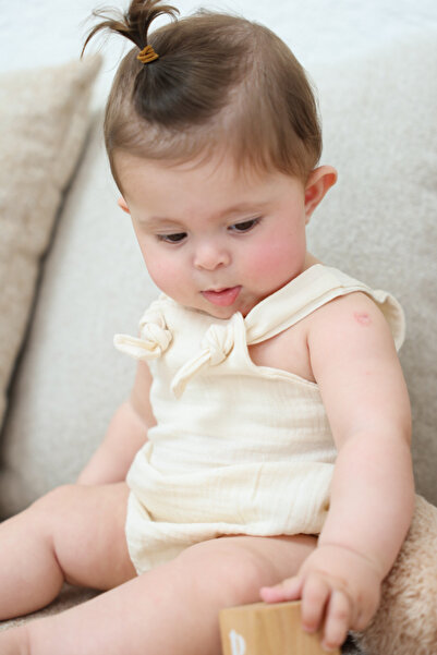 MİLNA BABY&KİDS 100% Cotton Strap Muslin Bodysuit Soft, Girl - Boy Bodysuit (...