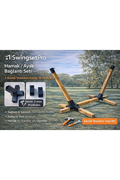 Home Mrc Takmatik Ahşap Bahçe Salıncak Hamak Montaj Aparatı Ayağı Demir Bağla...
