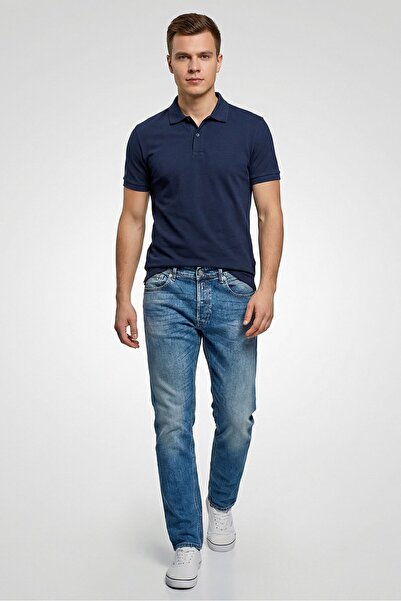 Replay بنطلون جينز رجالي قصة ضيقة من ويلبي، قابل للتمدد، أزرق