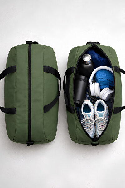 MUCCO Kaff Orta Haki Önü Cepli Ayarlanabilir Omuz Askılı El Seyahat Spor Çant...