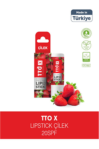 TTO X Çilek Aromalı Lip Stick 20 SPF Korumalı