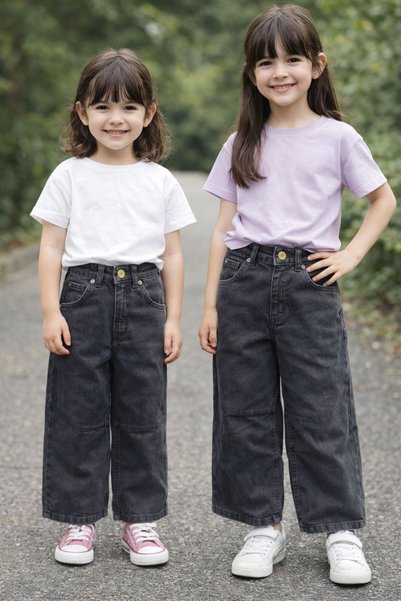 Ede Tekstil Girl's Short Balloon Leg Trousers