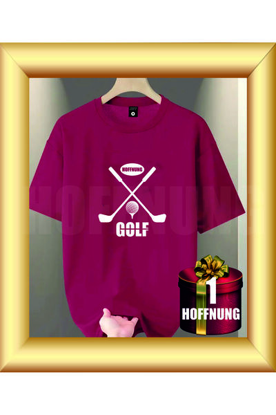 HOFFNUNG Unisex Short Sleeve Round Neck Golf Printed Solid Color t Shirt