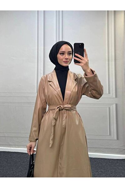 Esre Store 4461 - Δερμάτινη Καμπαρντίνα Μπεζ