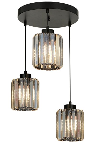 Avonni Bottle Modern Avize E27 36W 30cm Metal Siyah Avonni-FZ-7383-3Y-BSY