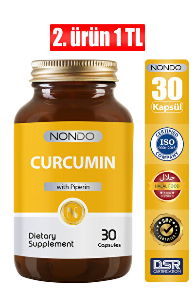 Nondo Kurkumin Zerdaçal Ekstresi 30 Kapsül ( Curcumin Piperin )