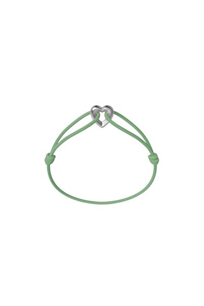 Wecord London سوار من خيط فضي على شكل قلب