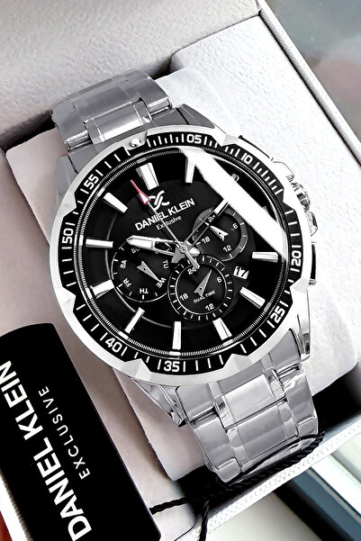Daniel Klein ساعة يد رجالية حصرية 3 Atm مقاومة للماء باللون الفضي وسوار فولاذ...
