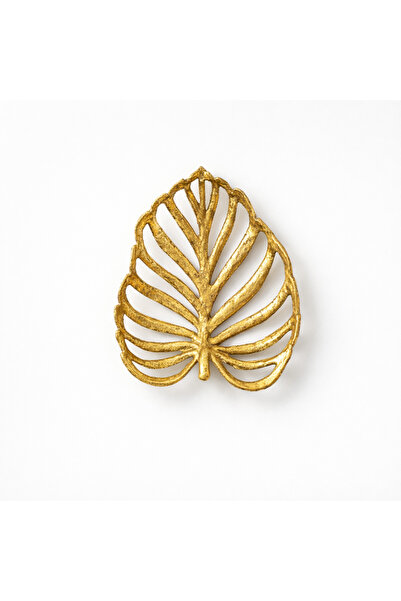 Warm Design Decorative Tray with Leaf Motif