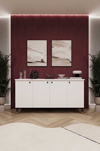 asratrend 4 Kapaklı Konsol-beyaz