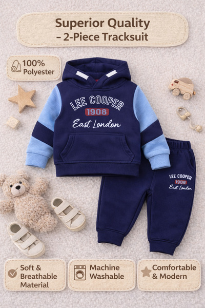 Lee Cooper Trening Băieți Baby 6 Luni Bleumarin – 2 Piese, 100% Poliester, Co...