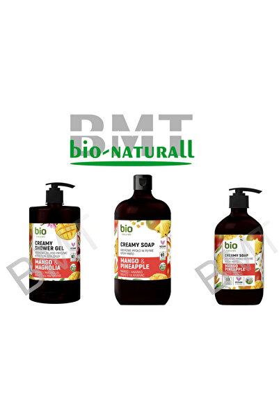 BIO Naturell Pachet Family, 1 x sampon, 1 x sapun, 1 x rezerva, aroma mango, ...
