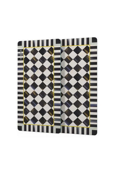 Decovetro Glass Coffee Table Presentation Tray Set of 2 Mackenzie Black and W...