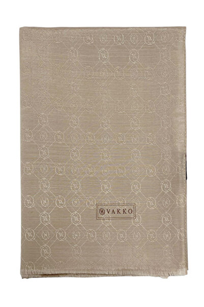 Vakko Şal din mătase de bumbac - Hologramă nouă - Camel moale