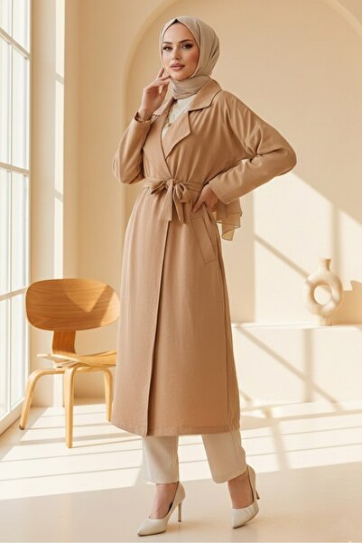 Bestenur Ayrobin Крузавий комір з поясом Тренч 897 - Візон