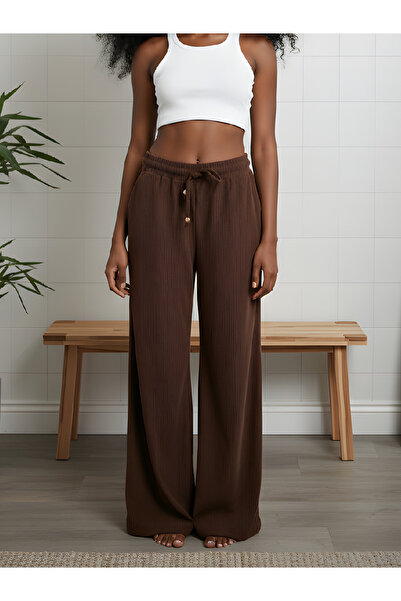 MADAMMERY Fittilli Somot Široke nogavice Palazzo pantalone