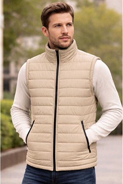HAMİTOGULLARI Bej Ray Stitched Vest