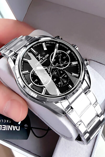 Daniel Klein Exclusive Erkek Kol Saati 3 Atm Su Geçirmez Gümüş Renk Çelik Kor...