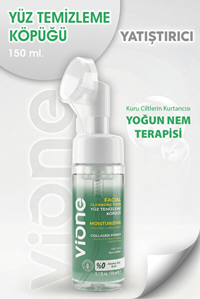 vione Kolajenli Yüz Temizleme Köpüğü Kuru Ciltler Için Yatıştırıcı Nemlendiri...