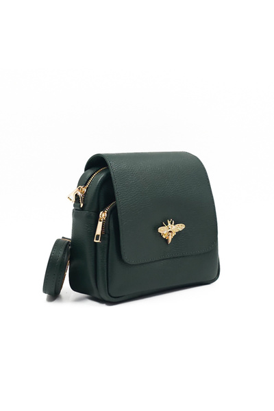 Posete Fagaras Poseta Piele Simone - Verde Inchis, Geanta Casual din Piele Na...