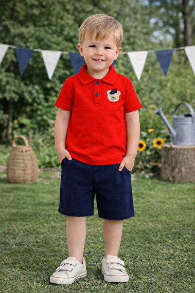 GMG Baby Şapkalıbear Shorts T-Shirt 2 Piece Set