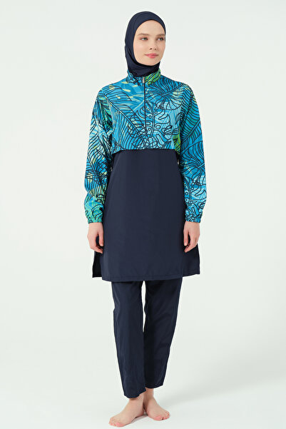 ALFASA Crop Görünümlü Şapkalı Tesettür Mayo