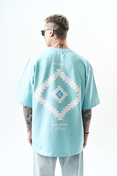 Respire Чоловічий футболка з принтом Memory Oversize, синій