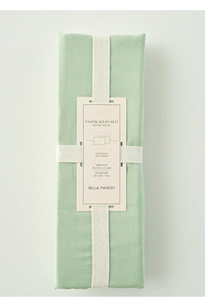 Bella Maison غطاء وسادة سوبريم قطن 100% من الساتان مكون من قطعتين أخضر (50x70...