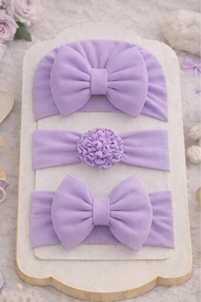 Peppino Kız Bebek Fiyonklu Bone Bandana 3lü Set