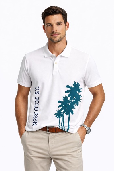 U.S. Polo Assn. USPA POLO YAKA BASKILI ERKEK T-SHIRT