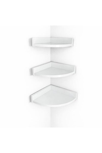 ADIM EBATLAMA 3'Lü Üçgen Köşe Duvar Raf 31 x 26 x 23