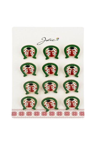 Flippy Set 12 Brose Martisor Primavara Buburuza Motiv Traditional in Potcoava