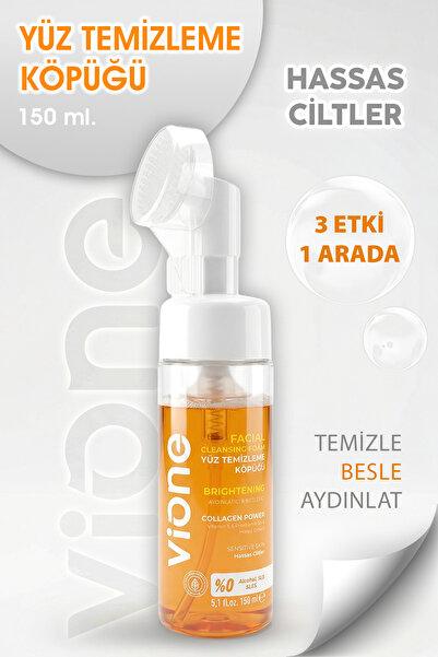 vione Kolajenli Yüz Temizleme Köpüğü Hassas Ciltler İçin Aydınlatıcı Besleyic...