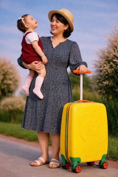 Wexta Wx-413 Aslan Sarı Çocuk Valizi