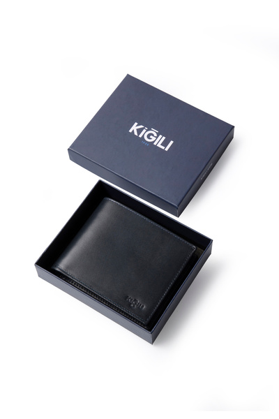 Kiğılı Düz Erkek Kartlık Para Bölmeli Deri Cüzdan